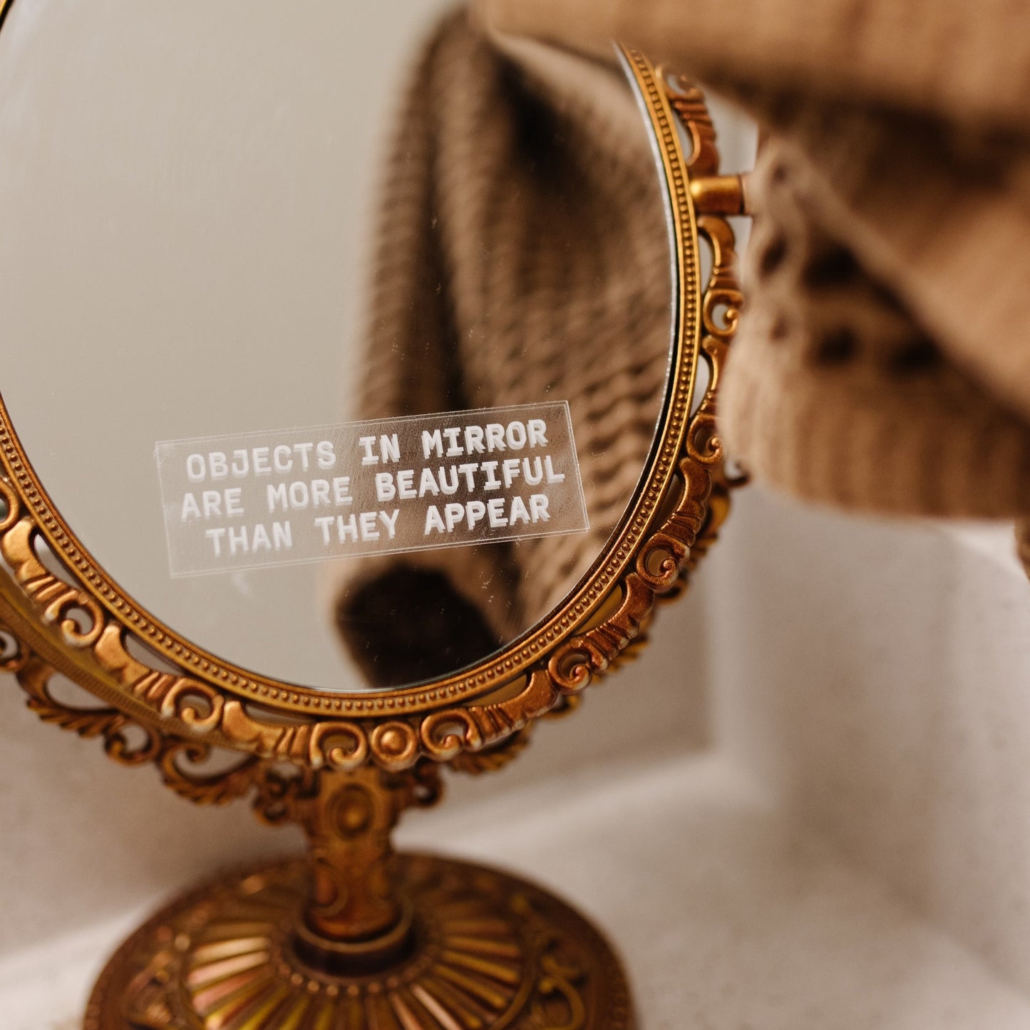 OBJECTS IN MIRROR ARE MORE BEAUTIFUL THAN THEY APPEAR Sticker