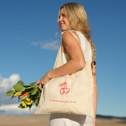 Pick You Cherry Reusable Tote Bag